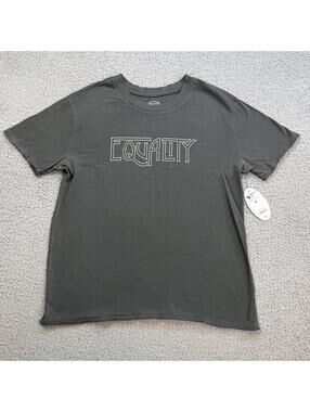 Scoop Equality T Shirt M Pigment Wash Gray Minimalist Tee LGBT BLM Pride NWT